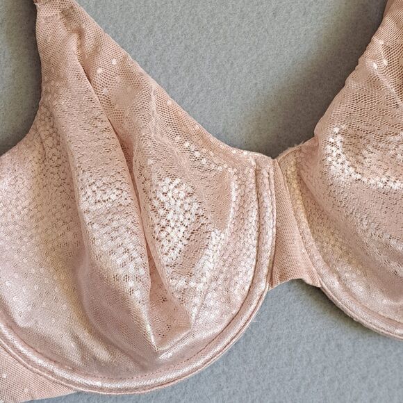 Wacoal Back Appeal Full Coverage Bra 32DDD 32F Rose Dust Pink Underwire Lace - Picture 2 of 5